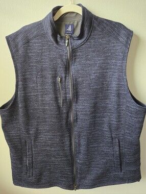 johnnie-O Heathered Navy Blue Zip-Front Men's Vest